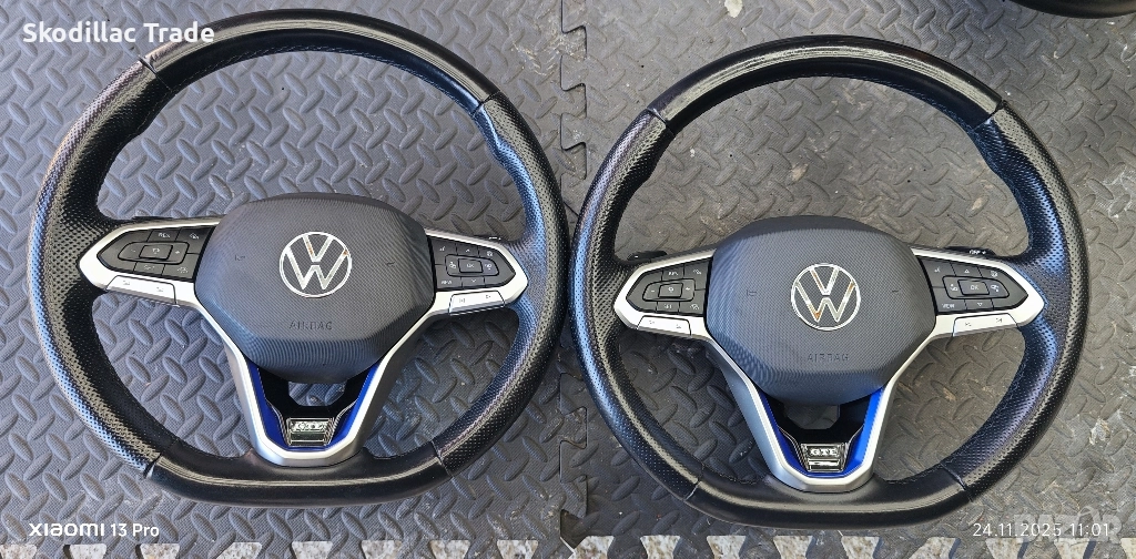 Оригинален кожен волан за VW GTI/GTX/GTE/R-Line с подгрев, снимка 1