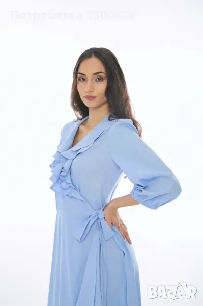 Ленена Рокля Sea - Небесно Синя, снимка 1
