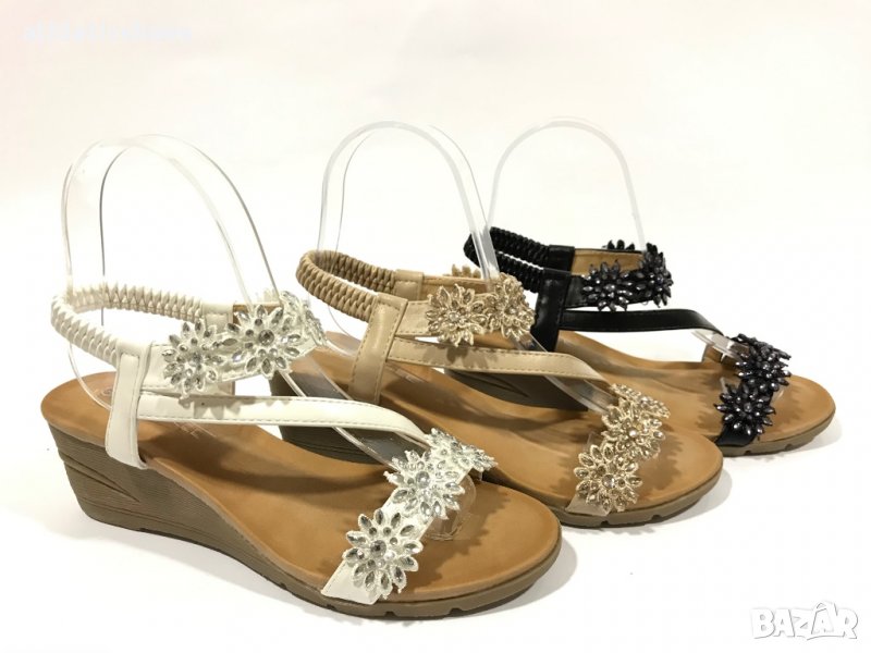Дамски сандал с кристали на платформа-ПРОМОЦИЯ-19,99, снимка 1