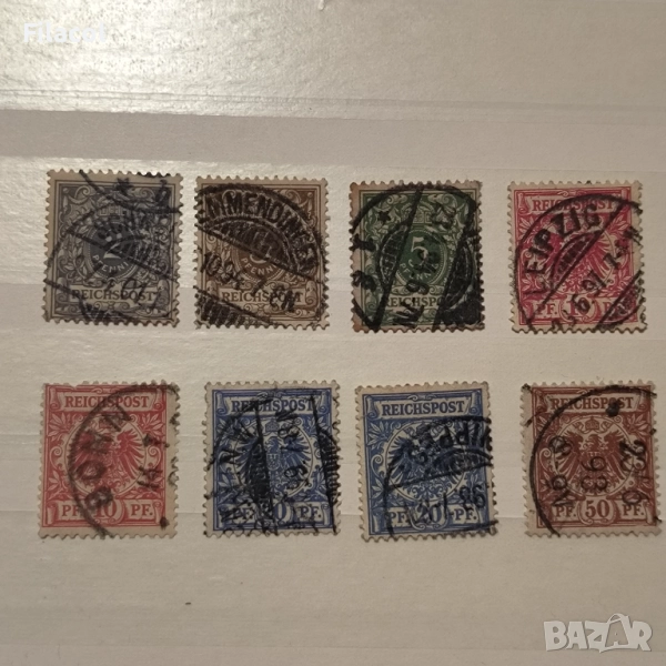 Германия райх 1889 Стойностни марки и Имперски орел, снимка 1