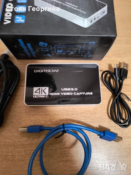 4K HDMI карта за видеозаснемане, USB 3.0 с микрофон и слушалки, HDMI изход, 4k 60Hz видеорекордер, снимка 1