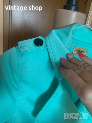 Дамски тренч( шлифер) в цвят мента с мляко, снимка 10 - Шлифери - 53882046