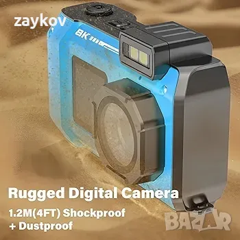 8K UHD 70MP WiFi цифров фотоапарат с 32GB карта, водоустойчив, прахоустойчив, удароустойчив, снимка 3 - Фотоапарати - 48999854