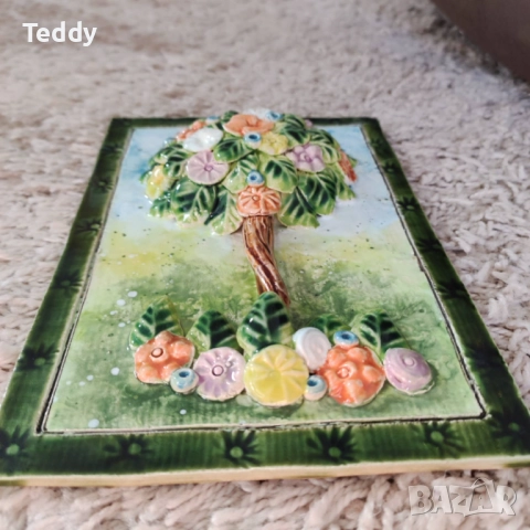 Декоративно керамично пано Дървото на живота, ръчна изработка, снимка 9 - Декорация за дома - 52492354