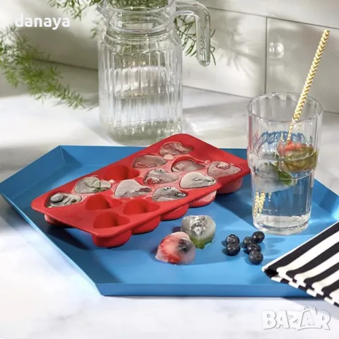 5516 Силиконова форма за лед Сърца, Мечета Грозде, Плодове, снимка 7 - Форми - 48194026