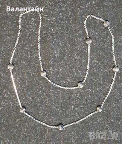  Сребърно колие старинно масивно, снимка 3 - Колиета, медальони, синджири - 39786220