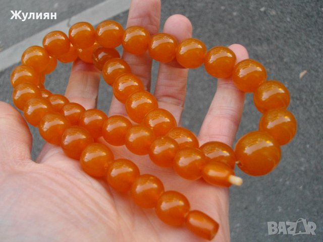 СТАР ГЕРДАН КОЛИЕ БАЛТИЙСКИ КЕХЛИБАР, снимка 7 - Антикварни и старинни предмети - 39222885