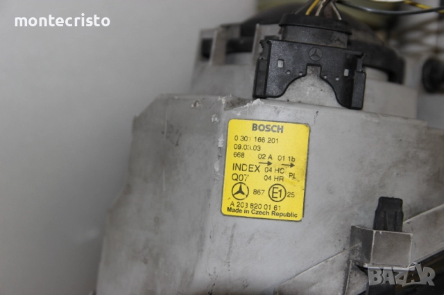 Ляв фар Mercedes W203 C-Class (2000-2004г.) ✔️BOSCH 301166201 / A2038200161 / 2038200161, снимка 6 - Части - 52304935