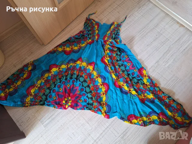 Като нови-прекрасни ,оригинални индийски шалвари 100% памук,универсален размер ,с ластик