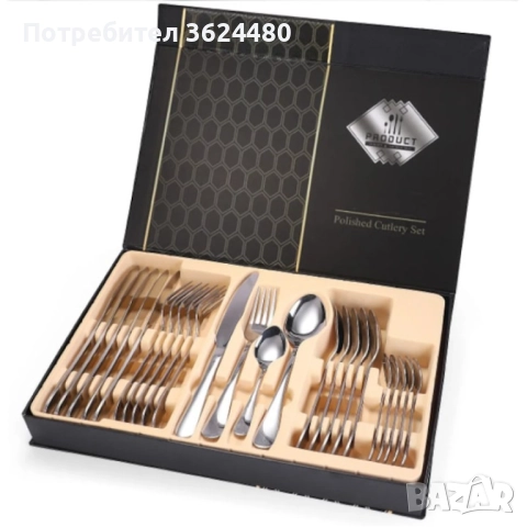 Комплект 24 прибора за 6 души 4367, снимка 2 - Прибори за хранене, готвене и сервиране - 52687105