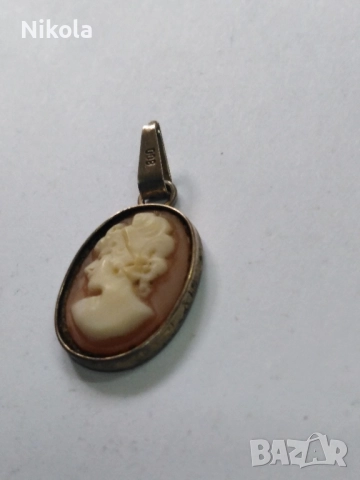Сребърен антикварен медальон камея , снимка 3 - Антикварни и старинни предмети - 51856900