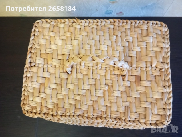 Плетена кутия с капак, голяма., снимка 7 - Антикварни и старинни предмети - 51945306