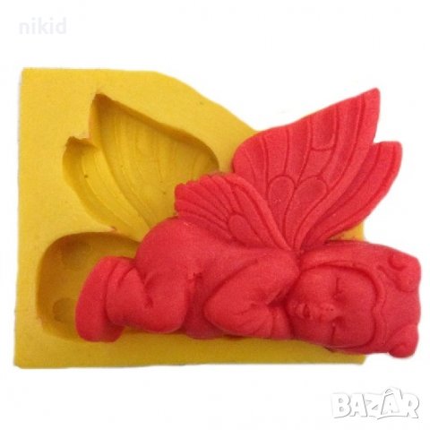 Ангел пеперуда бебе спящ силиконов молд форма калъп гипс шоколад 