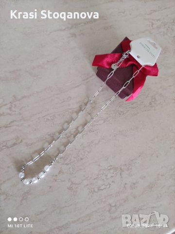 ПЕРЛЕНО Колие Нежно / Неръждаема СТОМАНА , снимка 4 - Колиета, медальони, синджири - 39878881