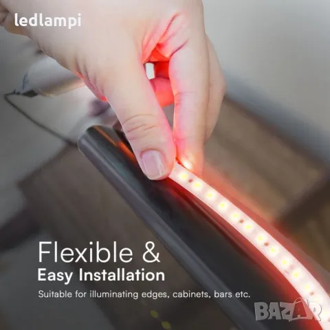 LED лента 2835 220V IP65 120LED Червена Светлина 10m/ролка, снимка 5 - Лед осветление - 48282674