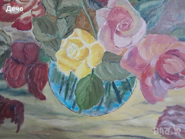 53смx63см външен размер стара картина на платно рисувана с маслени бои. Не виждам подпис ., снимка 2 - Антикварни и старинни предмети - 37827152