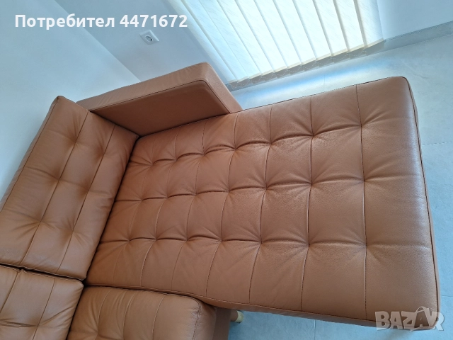 Като нов - Кожен диван IKEA LANDSKRONA, снимка 4 - Дивани и мека мебел - 52863862
