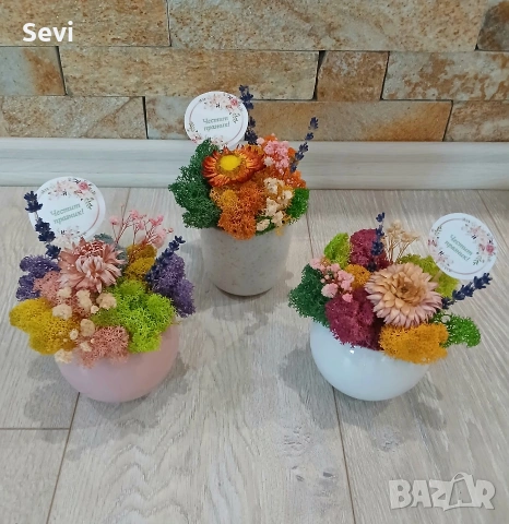 Рамки и кашпи декорирани със скандинавски мъх!, снимка 15 - Декорация за дома - 50265076