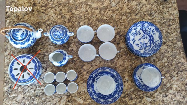 Японски сервиз за чай, маркиран с литофан, снимка 4 - Антикварни и старинни предмети - 40145425