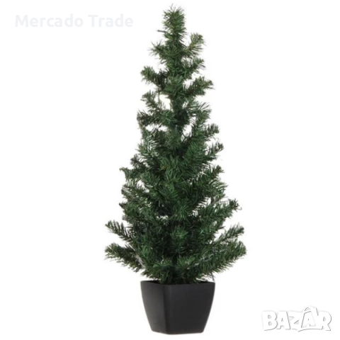 Декоративна коледна настолна елха на батерии в саксия, 50 LED, 90см, снимка 3 - Декорация за дома - 52631878