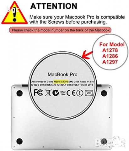 НОВ MacBook Ремонтен Комплект - Отвертка, Винтчета и Крачета за всички MacBook Air Pro 11 13 15 17, снимка 11 - Части за лаптопи - 31832491