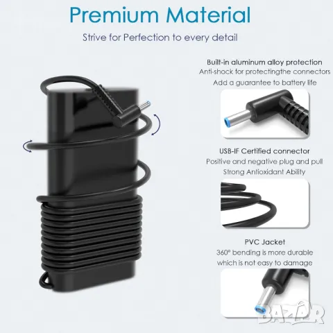 150W AC адаптер за HP ZBook Studio, OMEN/Pavilion Gaming, 4,5 мм, снимка 4 - Друга електроника - 48426294