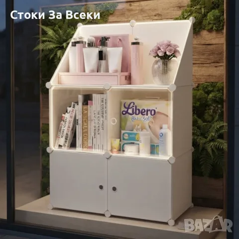 Модулен шкаф ELEGANCE – 4 модула в бяло, снимка 5 - Шкафове - 55876827