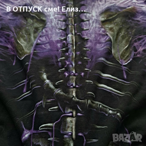 Тениска тотал принт скелет черепи MADE IN UK марка SPIRAL direct, снимка 6 - Тениски - 51286888