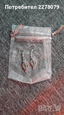 Обеци листо - ръчна изработка, снимка 1