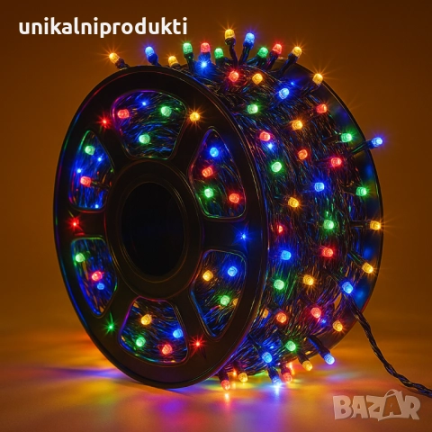 100м коледни външни лампички многоцветна LED светлина с 3500 мини диода 