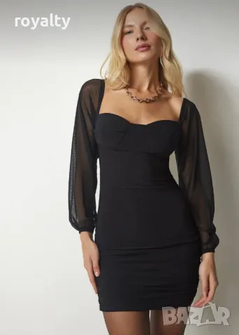 Черна дамска рокля , снимка 4 - Рокли - 49890155