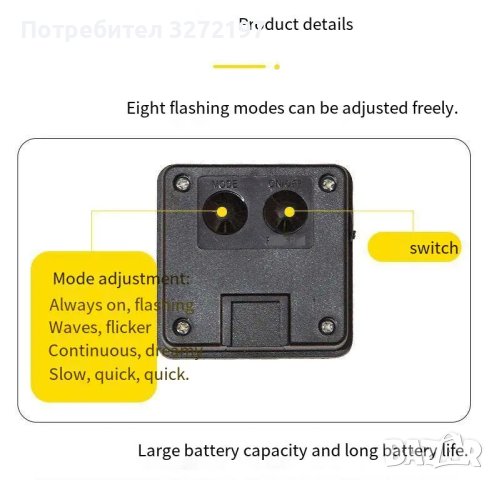 Комплект Лед соларни лампи-топки 20 бр.-5 метра,водоустойчиви,слънчева батерия, снимка 6 - Соларни лампи - 42864480