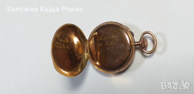 Джобен Часовник Union Horlogere Златен, снимка 3 - Антикварни и старинни предмети - 29124205