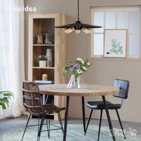 ПЕНДЕЛ С ТРИ ФАСУНГИ И МЕТАЛЕН АБАЖУР, снимка 6 - Лампи за таван - 34856851