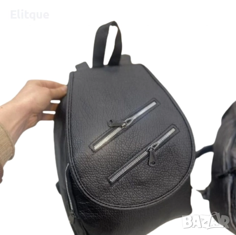Елегантна и практична дамска раница от еко к. с двойни ципове, снимка 2 - Раници - 52889055