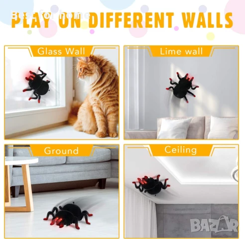 Baztoy Дистанционно управляем паяк с функция за катерене по стена, снимка 3 - Електрически играчки - 50605307