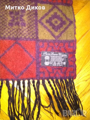 Вълнен шал Pura Lana  Pure New Wool made in Italy 150cm x 36cm, снимка 2 - Шалове - 31003456