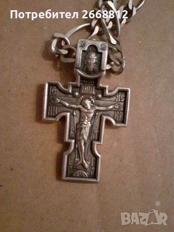 Сребърен кръст, снимка 2 - Колиета, медальони, синджири - 40040107
