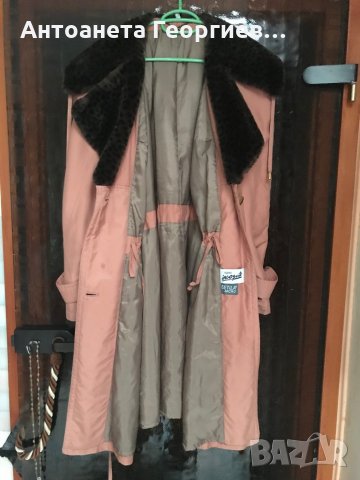 Манто, палто цвят "сьомга" - елегантно и красиво, снимка 3 - Палта, манта - 31536890