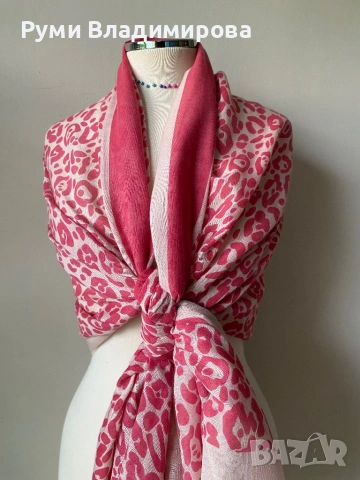 Бял шал от 100 % памук, R essential, снимка 2 - Шалове - 54262798