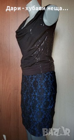 Дамска пола в кралско синьо,с дантела🍀♥️M,M/L♥️🍀арт.4410, снимка 3 - Поли - 37588459