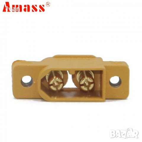 Конектори XT60E-M Male plug Screws Lipo battery mountable connector Brass Gold plated For RC Models 