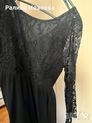 Черна дантелена рокля, снимка 3 - Рокли - 40146483