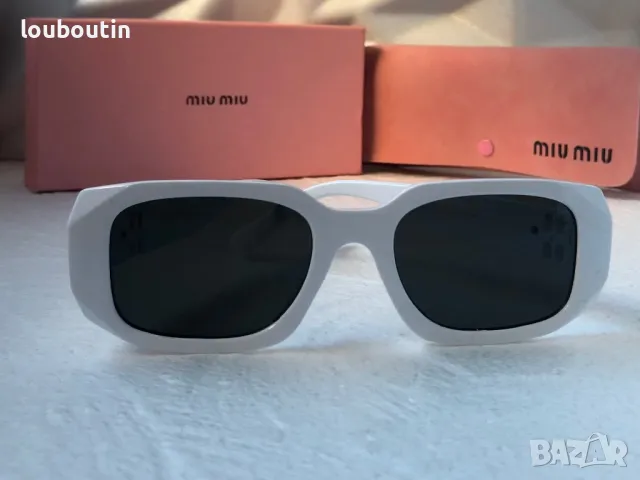 Miu 2024 дамски слънчеви очила правоъгълни 2 цвят бели черни, снимка 7 - Слънчеви и диоптрични очила - 47773788