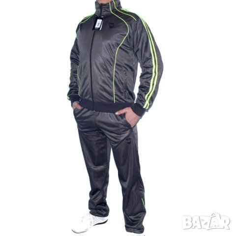 Мъжки спортен екип RAYMOND, графит с електриково зелено, полиестер, снимка 4 - Спортни дрехи, екипи - 44239246
