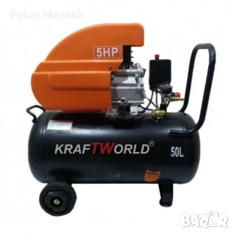 Компресор за въздух 50л KraftWorld, снимка 3 - Компресори - 50498026