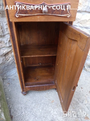 Стар Антикварен Ръчно Рисуван Дървен Шкаф Шкавче., снимка 5 - Антикварни и старинни предмети - 51326489