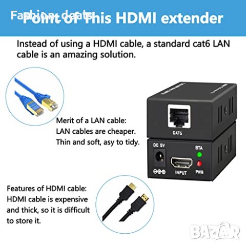 Нов HDMI удължител аудио и видео сигнал за телевизор/монитор, снимка 6 - Друга електроника - 40450909