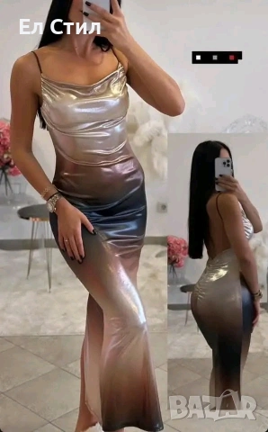 🌹Дълга сатенена рокля, снимка 3 - Рокли - 53960901