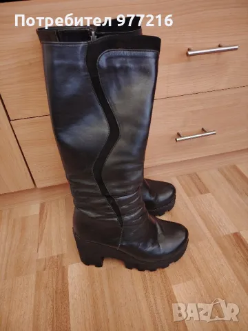 Дамски естествена кожа ботуши